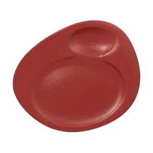 Teller 32x26,5cm 2 Vertiefungen Fusion Neofusion dunkelrot RAK