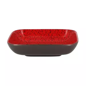 Schale 15x15x3,5cm Fusion Ruby rot/schwarz RAK
