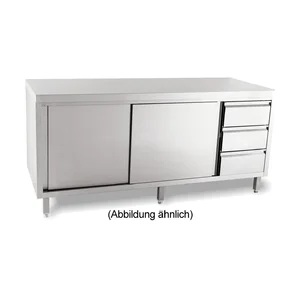 Arbeitsschrank Schubl. Rechts ohne Aufkantung, 2000x700x850mm Cookmax black