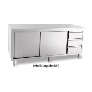 Arbeitsschrank Schubl. Rechts ohne Aufkantung, 2000x700x850mm Cookmax black