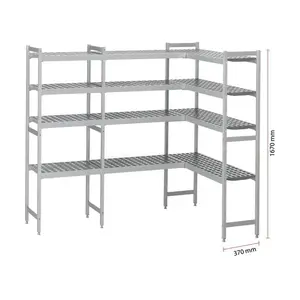 Kühlzellenregal 4 Etagen U-Form  passend zu Kühlzelle 666039, 666052 Cookmax black