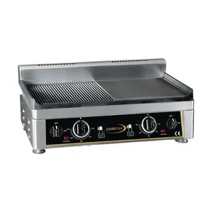 Elektro-Grillplatte glatt/gerillt Cookmax orange