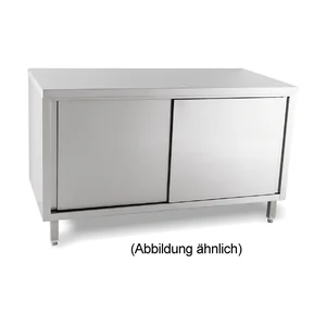 Arbeitsschrank 1000 x 600 x 850 mm ohne Aufkantung m. Türen Cookmax black