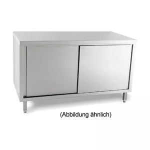 Arbeitsschrank 1000 x 600 x 850 mm ohne Aufkantung m. Türen Cookmax black