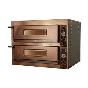 Pizzaofen rustikal 2 Backkammern f. 8 Pizzen D:360mm /1010x850x750mm Cookmax black