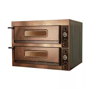 Pizzaofen rustikal 2 Backkammern f. 8 Pizzen D:360mm /1010x850x750mm Cookmax black