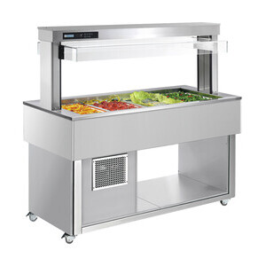 Büfett-Insel gekühlte Wanne  2144 mm GN 6/1 Cookmax silver