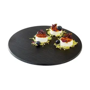 Tablett Ø 30 cm Melamin Slate Schwarz Schieferlook Assheuer & Pott