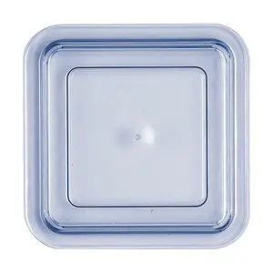 Deckel transparent-blau hoch 125x125 Kunststoff-Deckel Bauscher