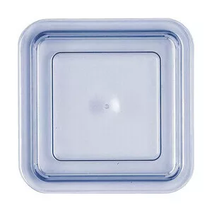Deckel transparent-blau hoch 125x125 Kunststoff-Deckel Bauscher