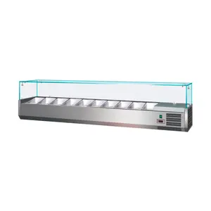 Kühl- Aufsatzvitrine GN 1/3 Maße:140x38x40cm  230V / 0,340 kW Cookmax orange