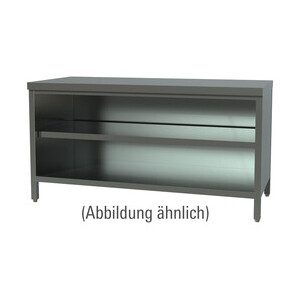 Arbeitsschrank offen 1300 x 600 x 850 mm ohne Aufkantung Cookmax black