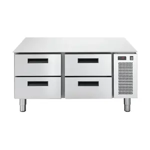 Unterbaukühltisch 4 Schubladen 86 l,  1200 x 673 x 572 mm Cookmax black