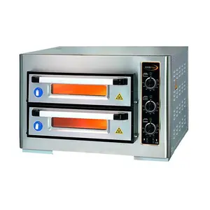Pizzaofen 2 Backk., 8 Pizzen Ø 25 cm  80,0 x 77,0 x 50,0 400 V / 6,0 kW Cookmax orange