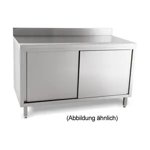Arbeitsschrank 2000 x 600 x 850 mm 5cm Aufkantung m. Türen Cookmax black