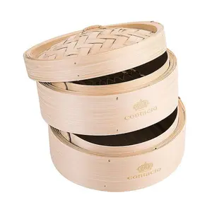 Dampfgarkorb doppelt 20 cm Bambus Contacto