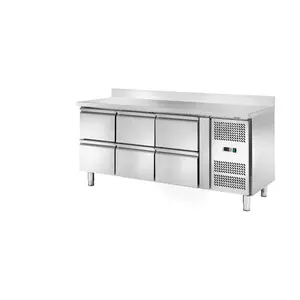 Kühltisch 417 l, mit Aufkantung 1795x700x860/100 Cookmax orange