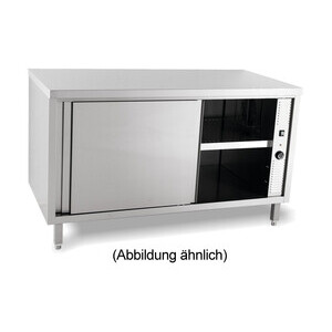 Durchreicheschrank beheizt 1400 x 600 x ohne Aufkantung m. Türen Cookmax black