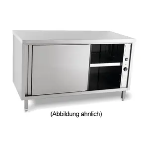 Durchreicheschrank beheizt 1400 x 600 x ohne Aufkantung m. Türen Cookmax black