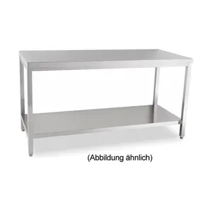 Arbeitstisch m. Boden 1500x600x850 mm  ohne Aufkantung Cookmax black