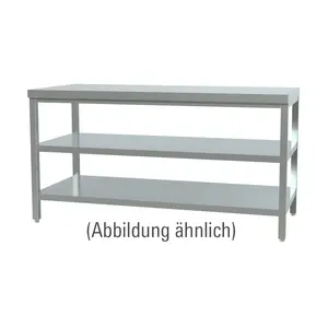 Arbeitstisch m. Böden 1100x700x850 mm ohne Aufkantung Cookmax black