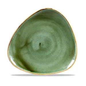 Teller dreieck. 22,9cm Stonecast Samphire Green Churchill