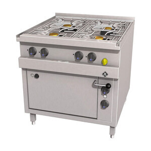 Gasherd 4 Flammen 2/1GN-Elektro-Backofen    MKN Optima 850 MKN