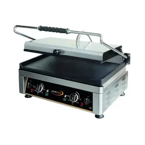 Elektro-Kontaktgrill, oben gerillt+ unten  51 x 50 x 30 230 V / 3 kW Cookmax black