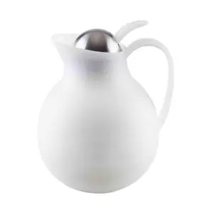 Isolierkanne 1 ltr. Weiss Economy Glas Edelstahl Assheuer & Pott