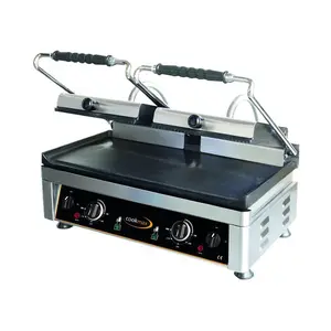 Elektro-Kontaktgrill oben gerillt unten glatt Maße: 58x44x30cm Cookmax black