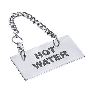 Schild für Kannen: heißes Wasser Contacto