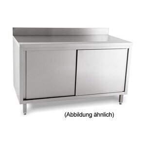 Arbeitsschrank 1600 x 600 x 850 mm 5cm Aufkantung m. Türen Cookmax black