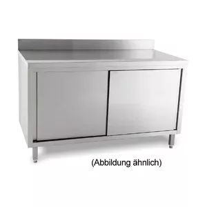 Arbeitsschrank 1600 x 600 x 850 mm 5cm Aufkantung m. Türen Cookmax black