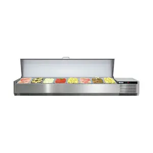 Kühl-Aufsatzvitrine mit Edelstahldeckel VRS1815K 230 V / 0,23 kW Cookmax black