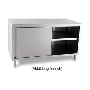 Durchreicheschrank 2000 x 600 x 850 mm ohne Aufkantung m. Türen Cookmax black