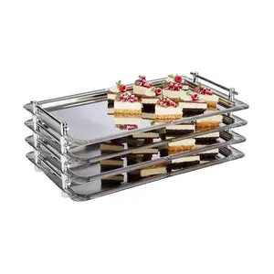 System-Tablett GN1/1 stapelb. Edelstahl 53x32.5 cm Dekorrand Assheuer & Pott