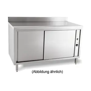 Wärmeschrank 1400 x 600 x 850 mm  5cm Aufkantung m. Türen Cookmax black