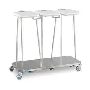 Abfallsammler 3-fach mit Fußhebel Cookmax silver