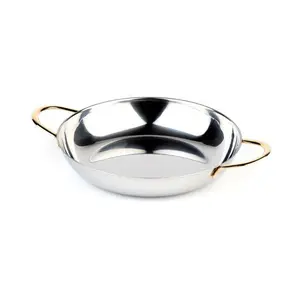 Servierschale 19cm rund m. vergoldeten Griffen Assheuer & Pott