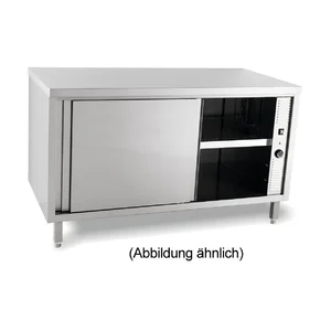 Durchreicheschrank beheizt 2000 x 600 x ohne Aufkantung m. Türen Cookmax black