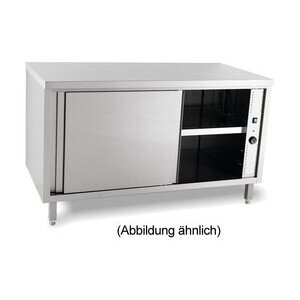 Durchreicheschrank beheizt 2000 x 600 x ohne Aufkantung m. Türen Cookmax black