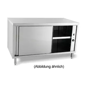 Durchreicheschrank beheizt 2000 x 600 x ohne Aufkantung m. Türen Cookmax black