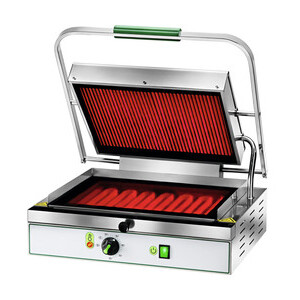 Glaskeramik-Kontaktgrill oben gerillt + unten glatt Cookmax black