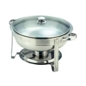 Chafing-Dish rund m. Glasdeckel 