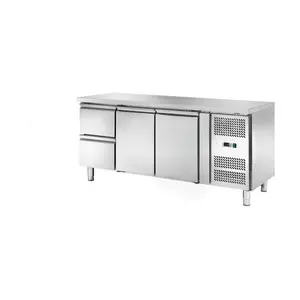 Kühltisch 417 l, ohne Aufkantung 2 Türen  1795 x 700 x 860 230 V / 0,30 kW Cookmax orange