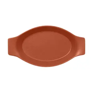 Schale oval 20x11x3,5cm m. Griffen Fusion Neofusion braun RAK
