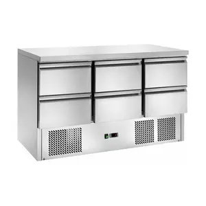 Kühltisch mit 6 Schubladen Cookmax orange