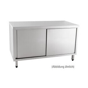 Arbeitsschrank 1400 x 700 x 850 mm ohne Aufkantung m. Türen Cookmax orange