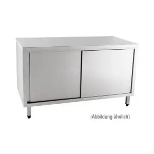 Arbeitsschrank 1400 x 700 x 850 mm ohne Aufkantung m. Türen Cookmax orange