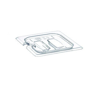 Deckel für GN-Behälter 1/1 mit Griff und Aussparung durchsichtig Cookmax black